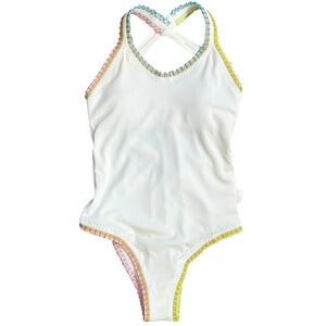 Ferrarini x PQ Crochet-Trim One-Piece Swimsuit